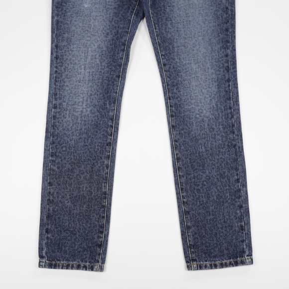 Etienne Marcel Women's Leopard Distressed Tapered Denim Jeans Blue Size 27 - Picture 3 of 9
